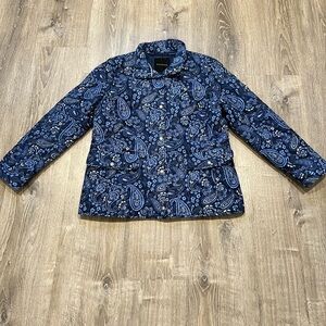 Talbots Navy Paisley Jacket
